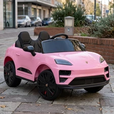 Детский электромобиль M 6314EBLR-8 Porsche розовый с кожаным сиденьем